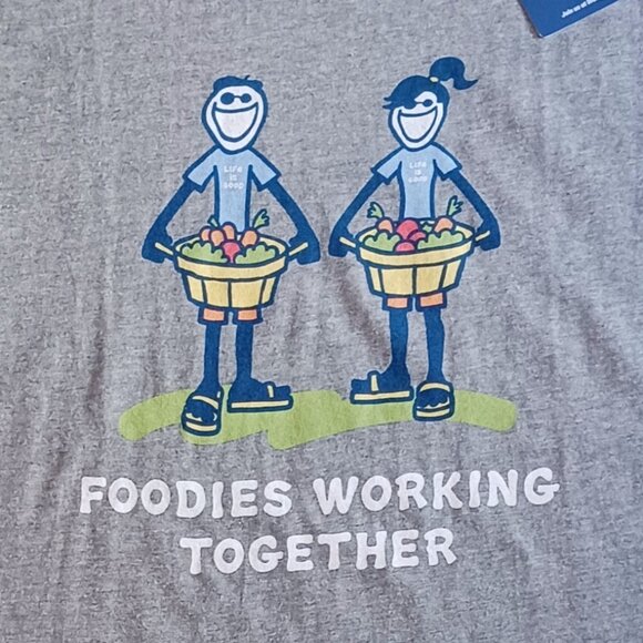 Life Is Good Foodies Working Together Mens Medium T Shirt Gray Short Sleeve - Picture 7 of 8